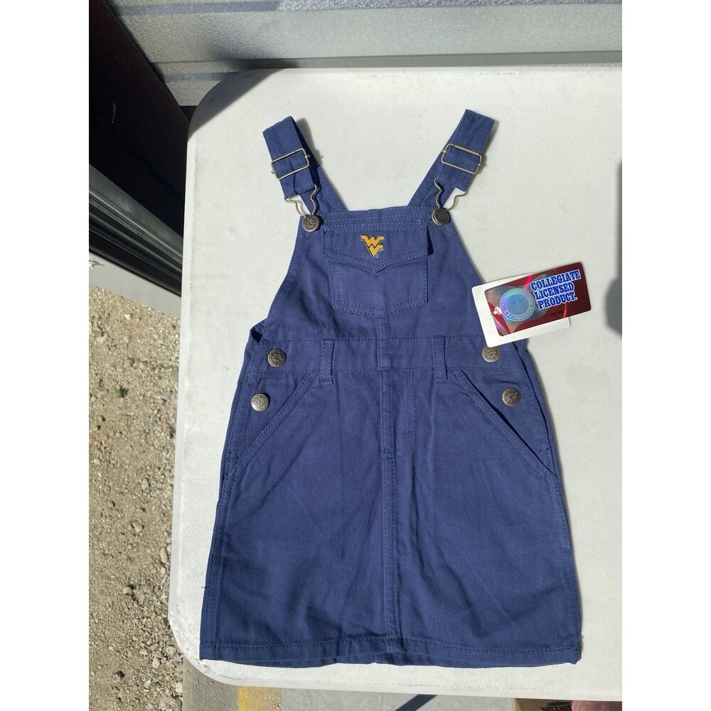 Creative Knitware West Virginia Mountaineers Toddler Girl Navy Jumper Dress 2T
